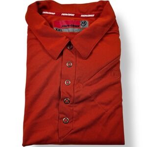 Novara Orange Cycling Polo Shirt Polyester Zip Pockets Short Sleeve Men's 2XL